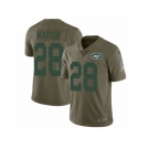 Men Nike New York Jets #28 Curtis Martin Limited Olive 2017 Salute to Service NFL Jersey