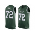 Men Nike New York Jets #72 Brandon Shell Limited Green Player Name & Number Tank Top NFL Jersey