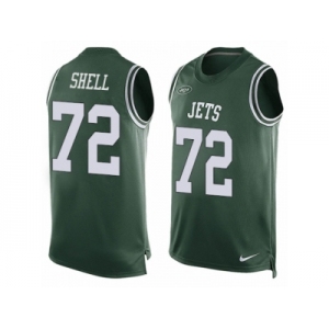 Men Nike New York Jets #72 Brandon Shell Limited Green Player Name & Number Tank Top NFL Jersey