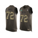 Men Nike New York Jets #72 Brandon Shell Limited Green Salute to Service Tank Top NFL Jersey