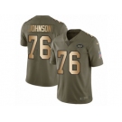 Men Nike New York Jets #76 Wesley Johnson Limited Olive Gold 2017 Salute to Service NFL Jersey