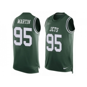Men Nike New York Jets #95 Josh Martin Limited Green Player Name & Number Tank Top NFL Jersey