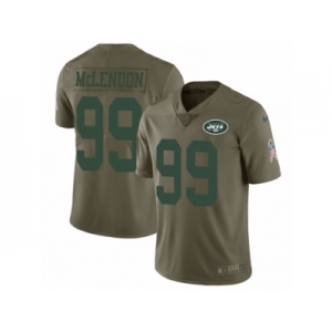 Men Nike New York Jets #99 Steve McLendon Limited Olive 2017 Salute to Service NFL Jersey