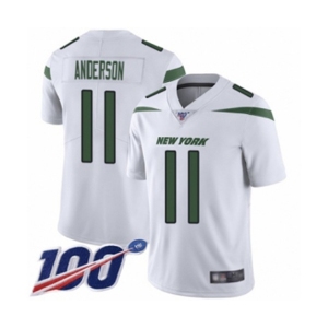 Men's New York Jets #11 Robby Anderson White Vapor Untouchable Limited Player 100th Season Football Jersey