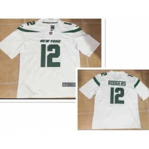 Men's New York Jets #12 Aaron Rodgers White 2023 Vapor Untouchable Stitched Nike Limited Jersey