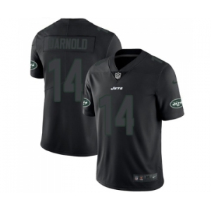 Men's New York Jets #14 Sam Darnold Limited Black Rush Impact Football Jersey