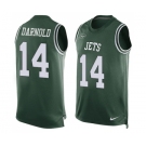 Men's New York Jets #14 Sam Darnold Limited Green Player Name & Number Tank Top Football Jersey