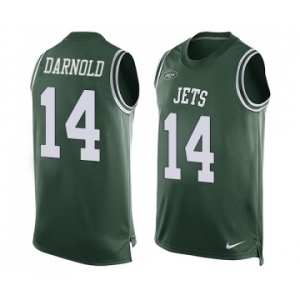 Men's New York Jets #14 Sam Darnold Limited Green Player Name & Number Tank Top Football Jersey