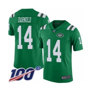 Men's New York Jets #14 Sam Darnold Limited Green Rush Vapor Untouchable 100th Season Football Jersey