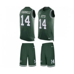 Men's New York Jets #14 Sam Darnold Limited Green Tank Top Suit Football Jersey