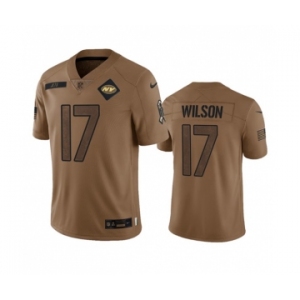 Men's New York Jets #17 Garrett Wilson 2023 Brown Salute To Service Limited Football Stitched Jersey