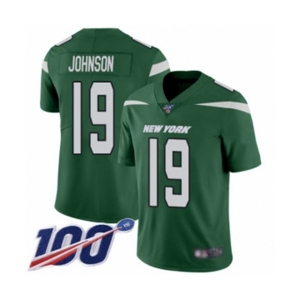 Men's New York Jets #19 Keyshawn Johnson Green Team Color Vapor Untouchable Limited Player 100th Season Football Jersey