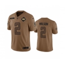 Men's New York Jets #2 Zach Wilson 2023 Brown Salute To Service Limited Football Stitched Jersey