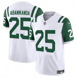 Men's New York Jets #25 Israel Abanikanda White Classic Alternate Vapor F.U.S.E. Limited Football Stitched Jersey