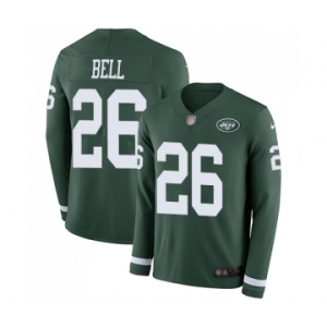 Men's New York Jets #26 Le'Veon Bell Limited Green Therma Long Sleeve Football Jersey