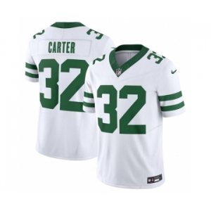 Men's New York Jets #32 Michael Carter White 2023 F.U.S.E. Vapor Limited Throwback Stitched Football Jersey