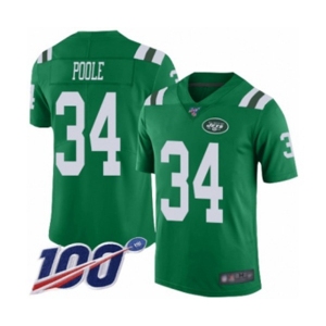 Men's New York Jets #34 Brian Poole Limited Green Rush Vapor Untouchable 100th Season Football Jersey