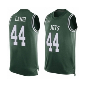 Men's New York Jets #44 Harvey Langi Limited Green Player Name & Number Tank Top Football Jersey