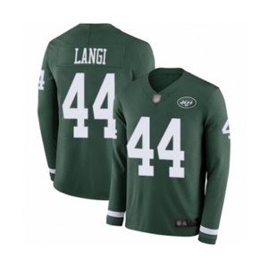 Men's New York Jets #44 Harvey Langi Limited Green Therma Long Sleeve Football Jersey