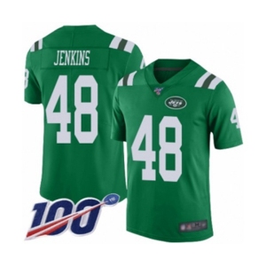 Men's New York Jets #48 Jordan Jenkins Limited Green Rush Vapor Untouchable 100th Season Football Jersey