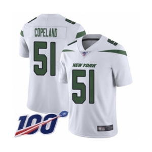 Men's New York Jets #51 Brandon Copeland White Vapor Untouchable Limited Player 100th Season Football Jersey
