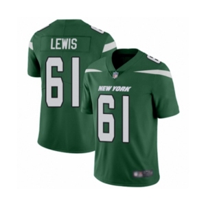 Men's New York Jets #61 Alex Lewis Green Team Color Vapor Untouchable Limited Player Football Jersey