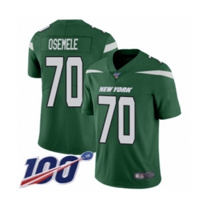 Men's New York Jets #70 Kelechi Osemele Green Team Color Vapor Untouchable Limited Player 100th Season Football Jersey