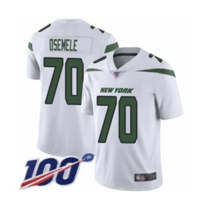 Men's New York Jets #70 Kelechi Osemele White Vapor Untouchable Limited Player 100th Season Football Jersey