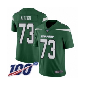 Men's New York Jets #73 Joe Klecko Green Team Color Vapor Untouchable Limited Player 100th Season Football Jersey