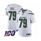 Men's New York Jets #79 Brent Qvale White Vapor Untouchable Limited Player 100th Season Football Jersey