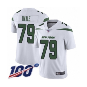 Men's New York Jets #79 Brent Qvale White Vapor Untouchable Limited Player 100th Season Football Jersey