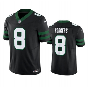 Men's New York Jets #8 Aaron Rodgers Black 2024 F.U.S.E. Vapor Limited Football Stitched Jersey