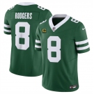 Men's New York Jets #8 Aaron Rodgers Green 2024 F.U.S.E. With 4-Star C Patch Vapor Limited Stitched Jersey