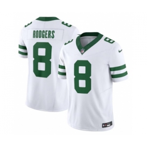 Men's New York Jets #8 Aaron Rodgers White 2023 F.U.S.E. Vapor Limited Throwback Stitched Football Jersey