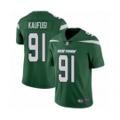 Men's New York Jets #91 Bronson Kaufusi Green Team Color Vapor Untouchable Limited Player Football Jersey