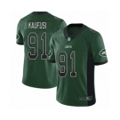 Men's New York Jets #91 Bronson Kaufusi Limited Green Rush Drift Fashion Football Jersey