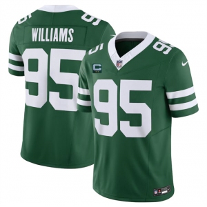 Men's New York Jets #95 Quinnen Williams Green 2024 F.U.S.E. With 2-Star C Patch Vapor Limited Stitched Jersey