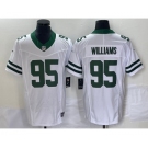 Men's New York Jets #95 Quinnen Williams White 2023 FUSE Vapor Limited Throwback Stitched Jersey