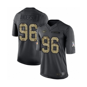 Men's New York Jets #96 Henry Anderson Limited Black 2016 Salute to Service Football Jersey