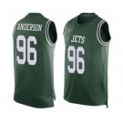 Men's New York Jets #96 Henry Anderson Limited Green Player Name & Number Tank Top Football Jersey