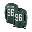 Men's New York Jets #96 Henry Anderson Limited Green Therma Long Sleeve Football Jersey