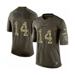 Men's Nike New York Jets #14 Ryan Fitzpatrick Limited Green Salute to Service NFL Jersey
