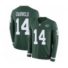 Men's Nike New York Jets #14 Sam Darnold Limited Green Therma Long Sleeve NFL Jersey