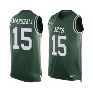 Men's Nike New York Jets #15 Brandon Marshall Limited Green Player Name & Number Tank Top NFL Jersey