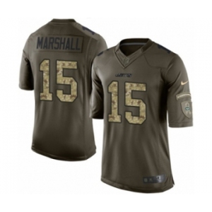 Men's Nike New York Jets #15 Brandon Marshall Limited Green Salute to Service NFL Jersey