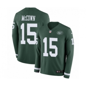 Men's Nike New York Jets #15 Josh McCown Limited Green Therma Long Sleeve NFL Jersey