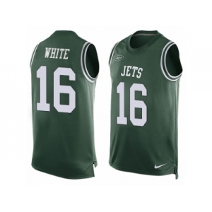 Men's Nike New York Jets #16 Myles White Limited Green Player Name & Number Tank Top NFL Jersey