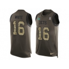 Men's Nike New York Jets #16 Myles White Limited Green Salute to Service Tank Top NFL Jersey