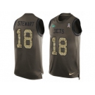 Men's Nike New York Jets #18 ArDarius Stewart Limited Green Salute to Service Tank Top NFL Jersey