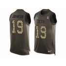 Men's Nike New York Jets #19 Keyshawn Johnson Limited Green Salute to Service Tank Top NFL Jersey